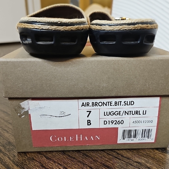 Cole Haan Brown and Gold Slide Sandals - Picture 3 of 7